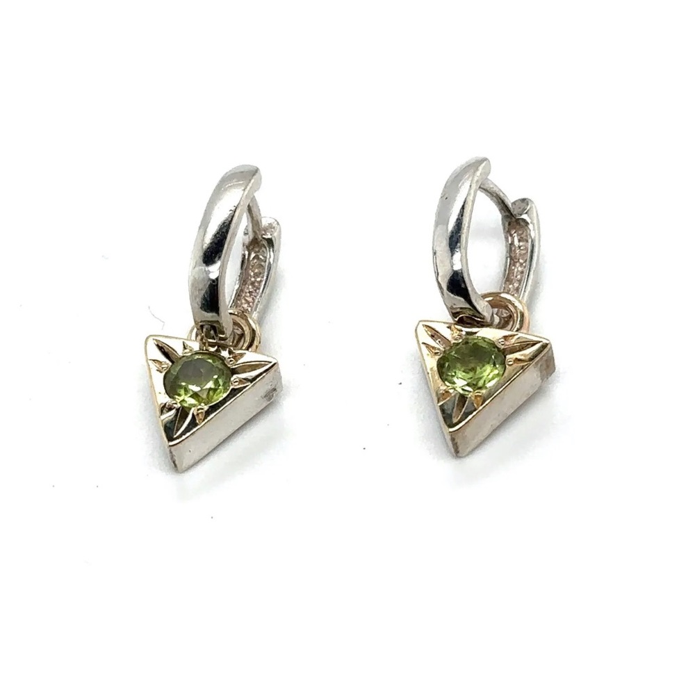 David & Ronnie Peridot 925 Silver & 14K Accented Necklace & Earrings Set - Picture 3 of 8